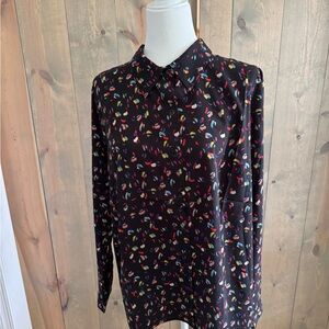 CAbi Black Multicolor Patterned Button Down Shirt - 018